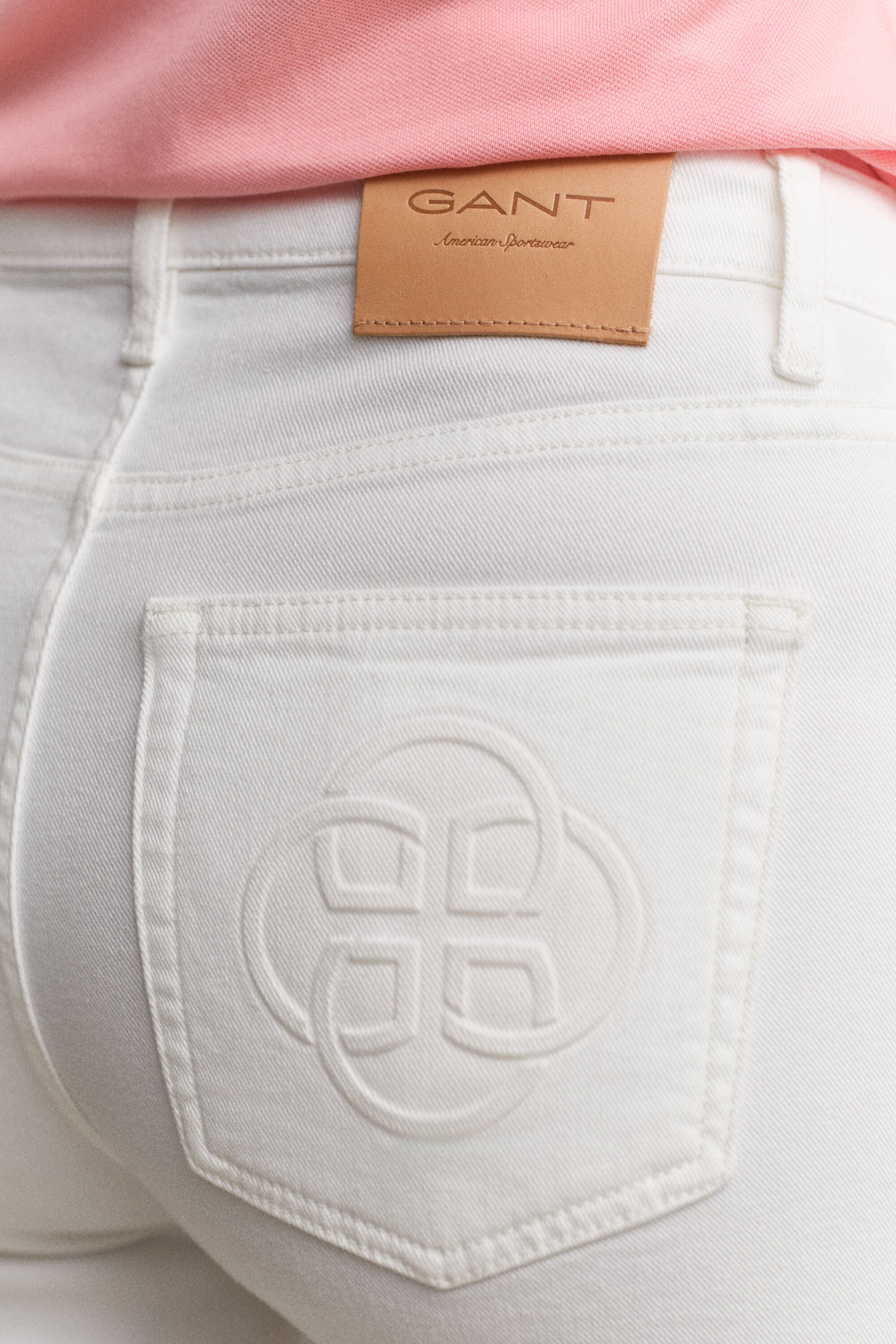 Monogram jeans met wijduitlopende pijpen