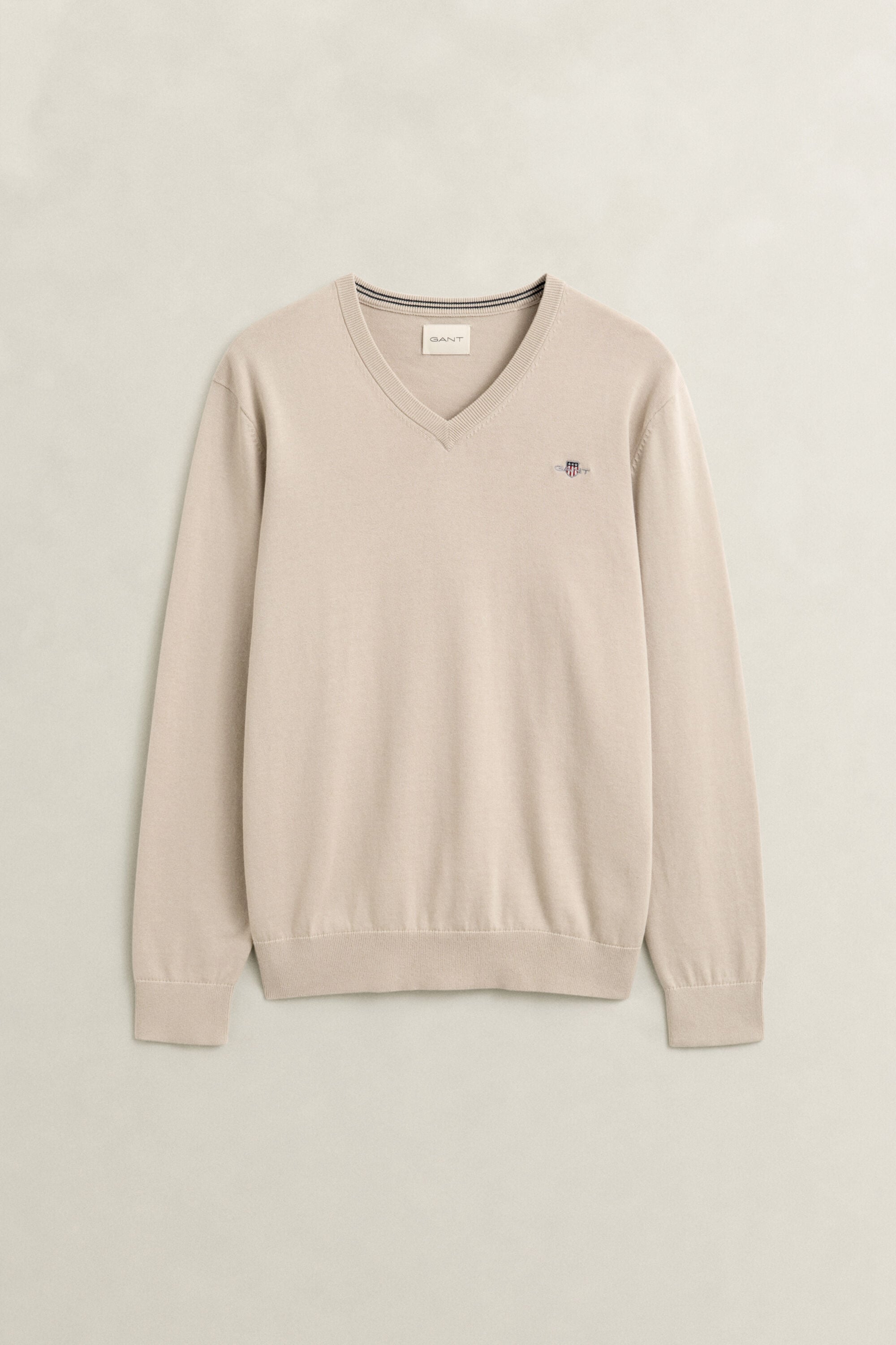 Klassieke sweater van katoen met V-hals