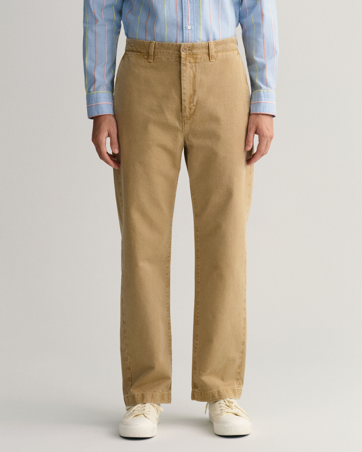 Straight Fit chino van keperstof