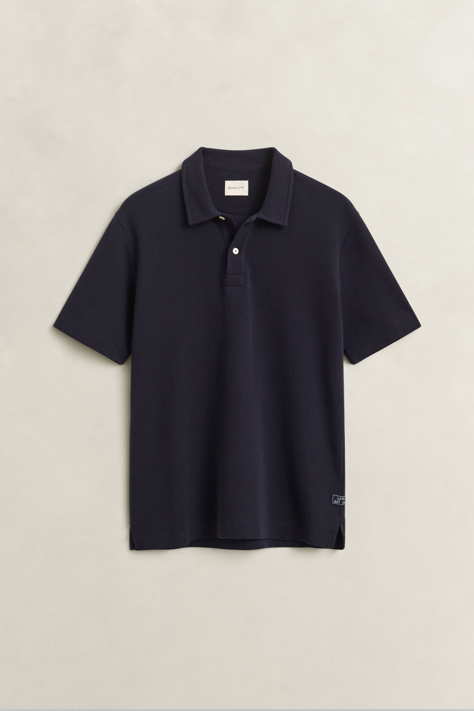 Poloshirt met gewafelde textuur