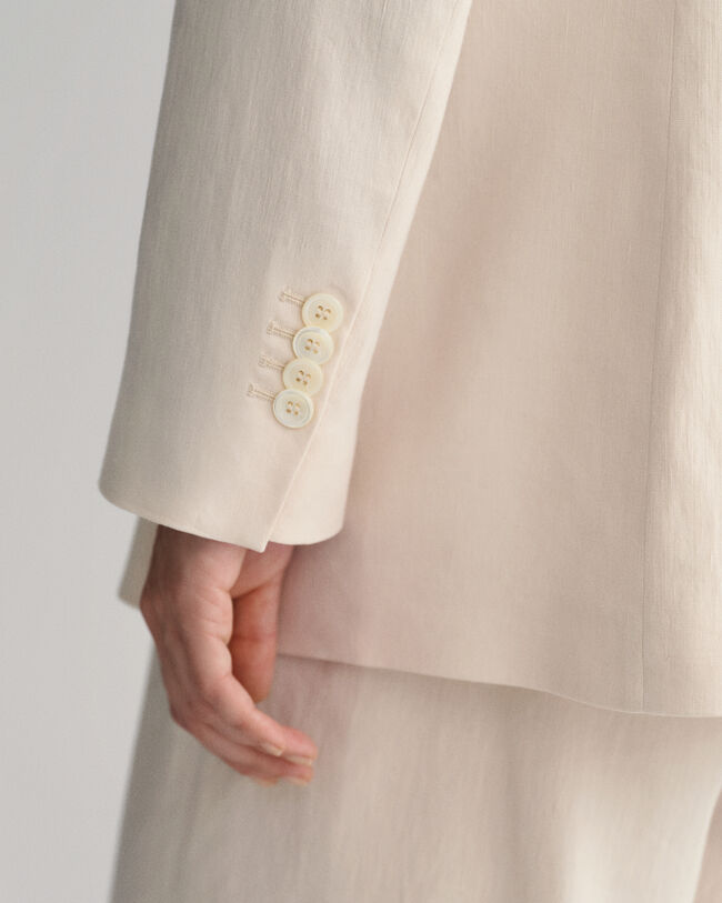 Regular Fit blazer van linnen met stretch