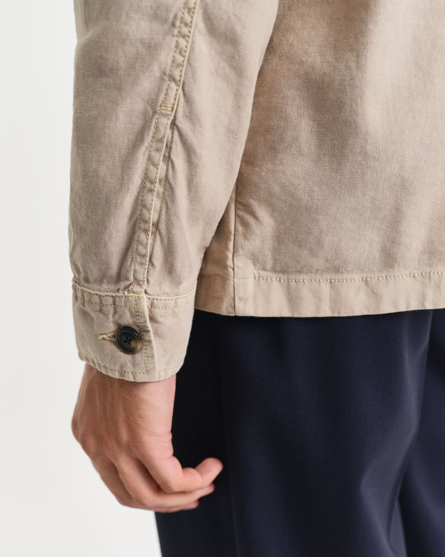 Regular Fit overshirt van katoen en linnen