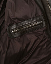 Gewatteerd leren jack met ganzendons