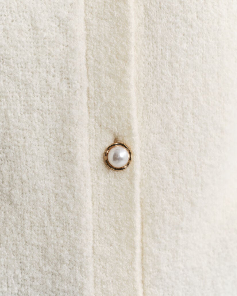 Bouclé vest met ronde hals