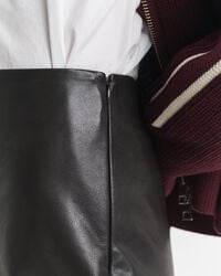 Leren halflange kokerrok