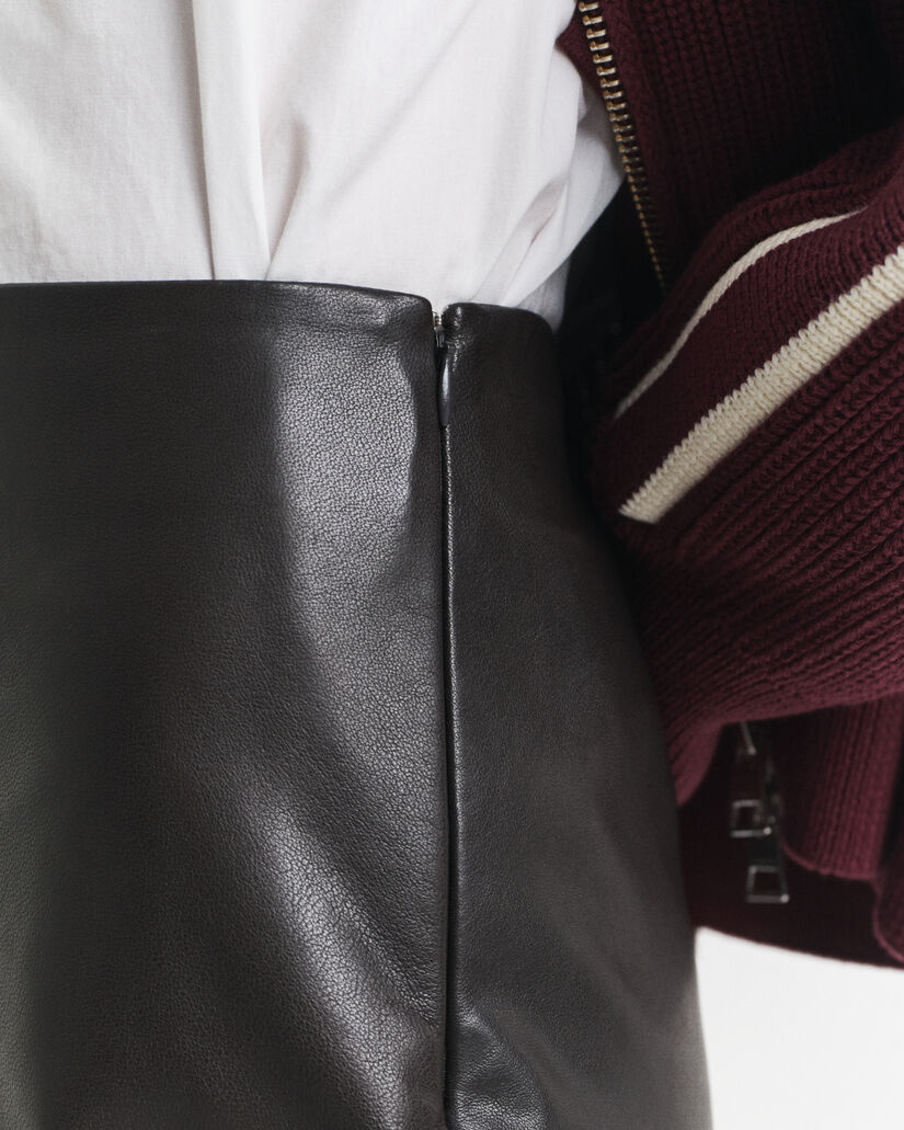 Leren halflange kokerrok