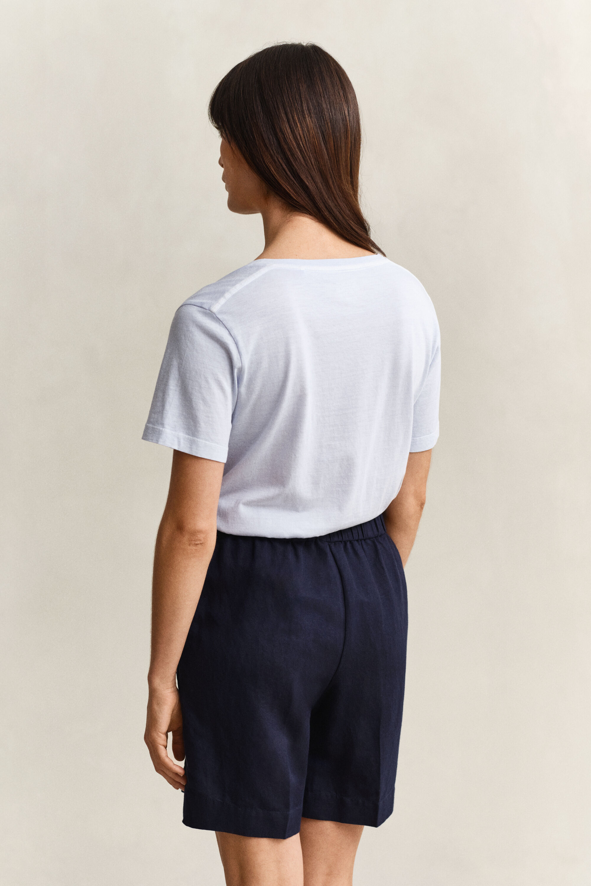 Verwassen Shield T-shirt met V-hals