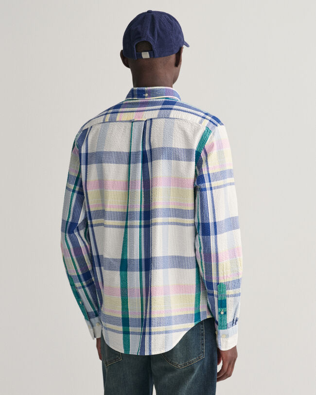 Regular Fit Seersucker Madras overhemd