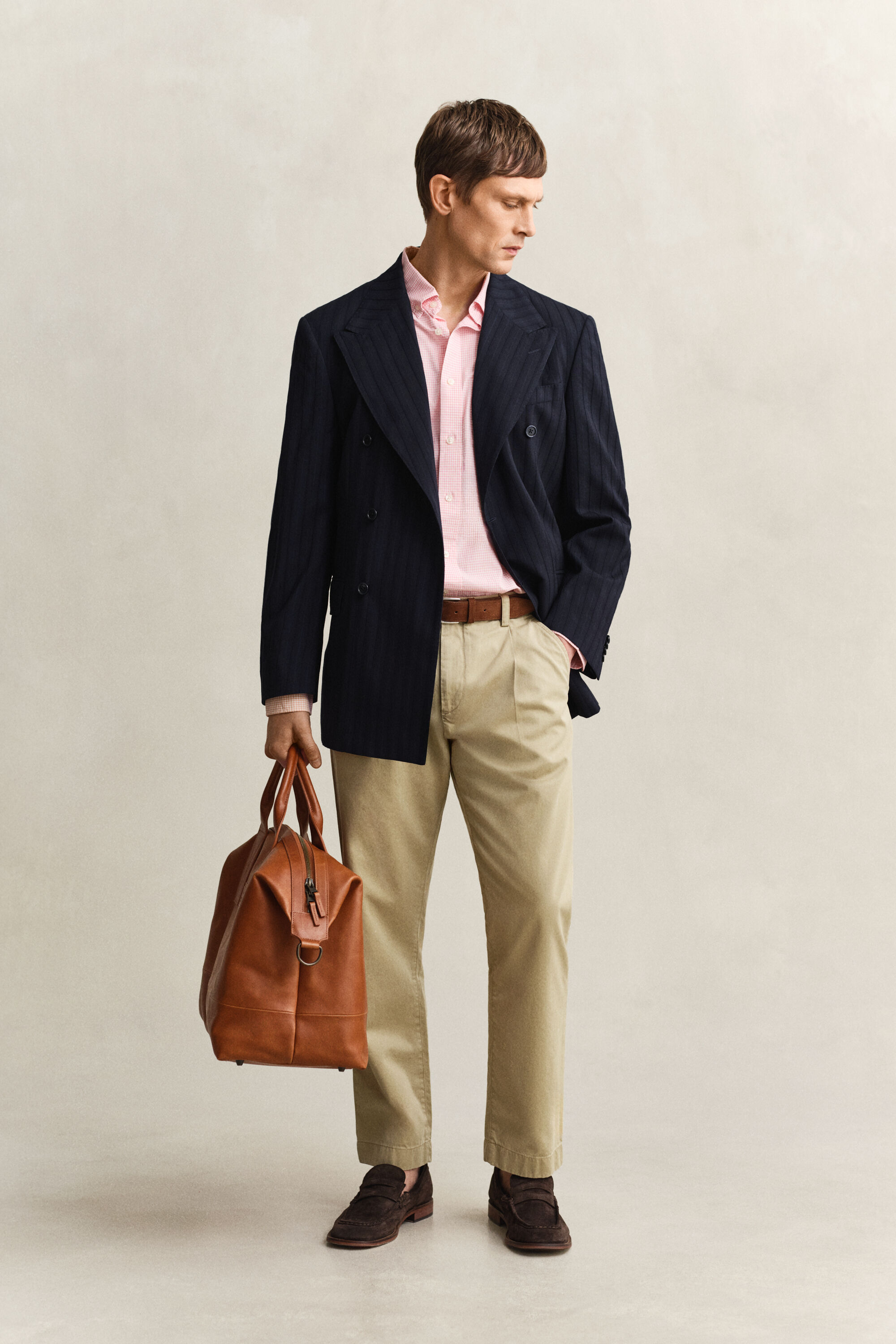 Klassiek poplin overoverhemd met Gingham-ruitje