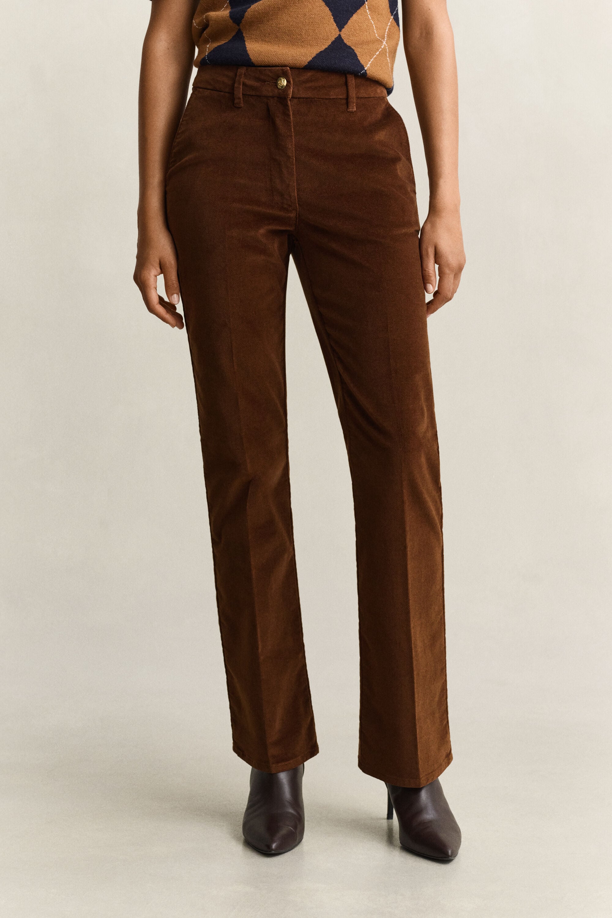 Fluwelen broek met wijduitlopende pijpen