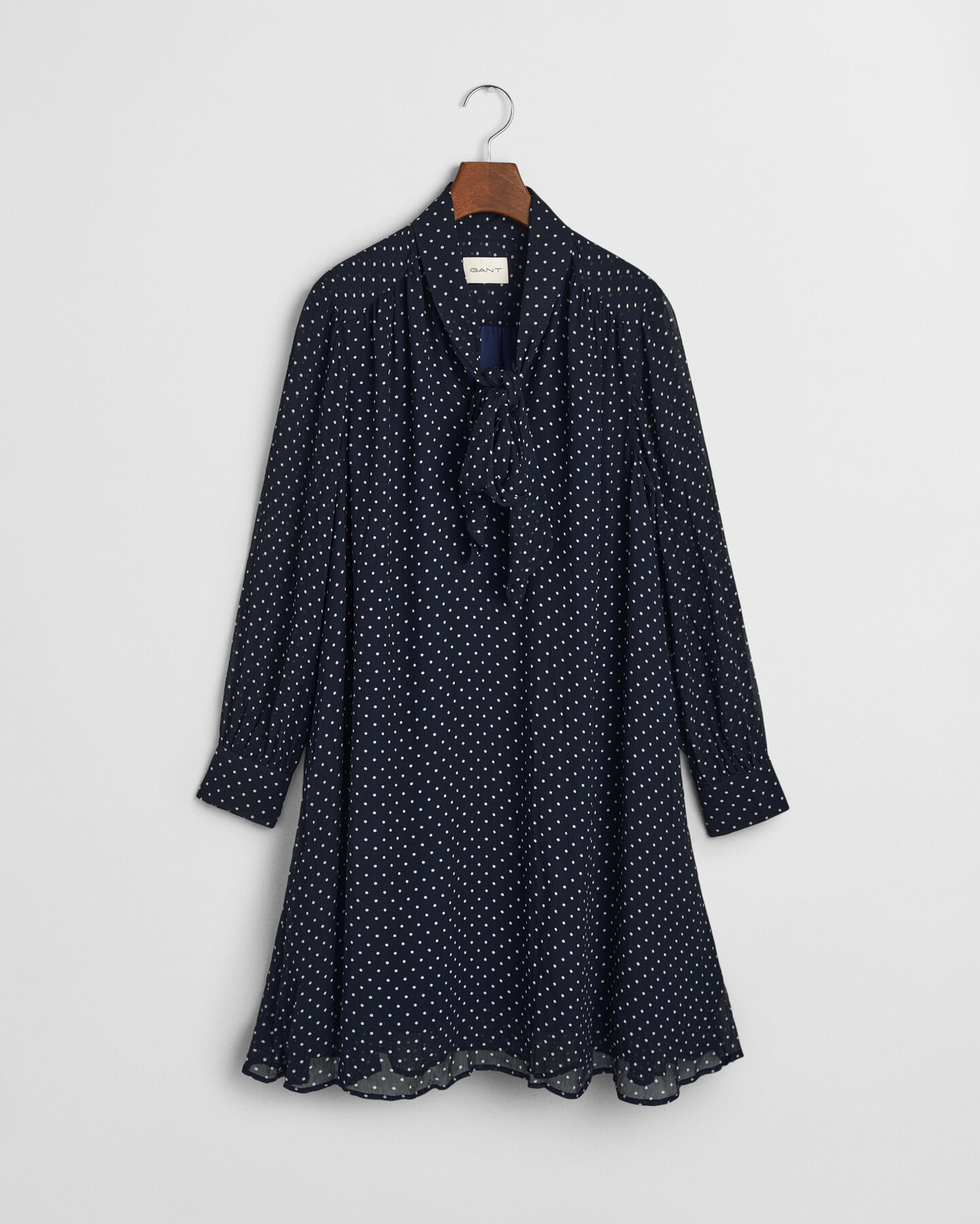 Jurk met strik en stippenprint