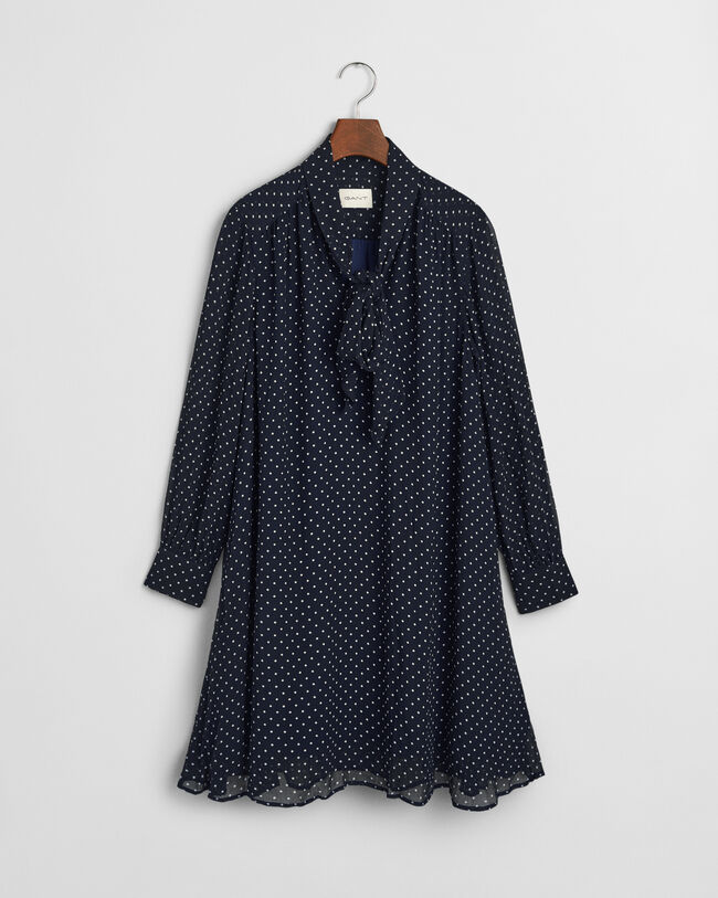 Jurk met strik en stippenprint