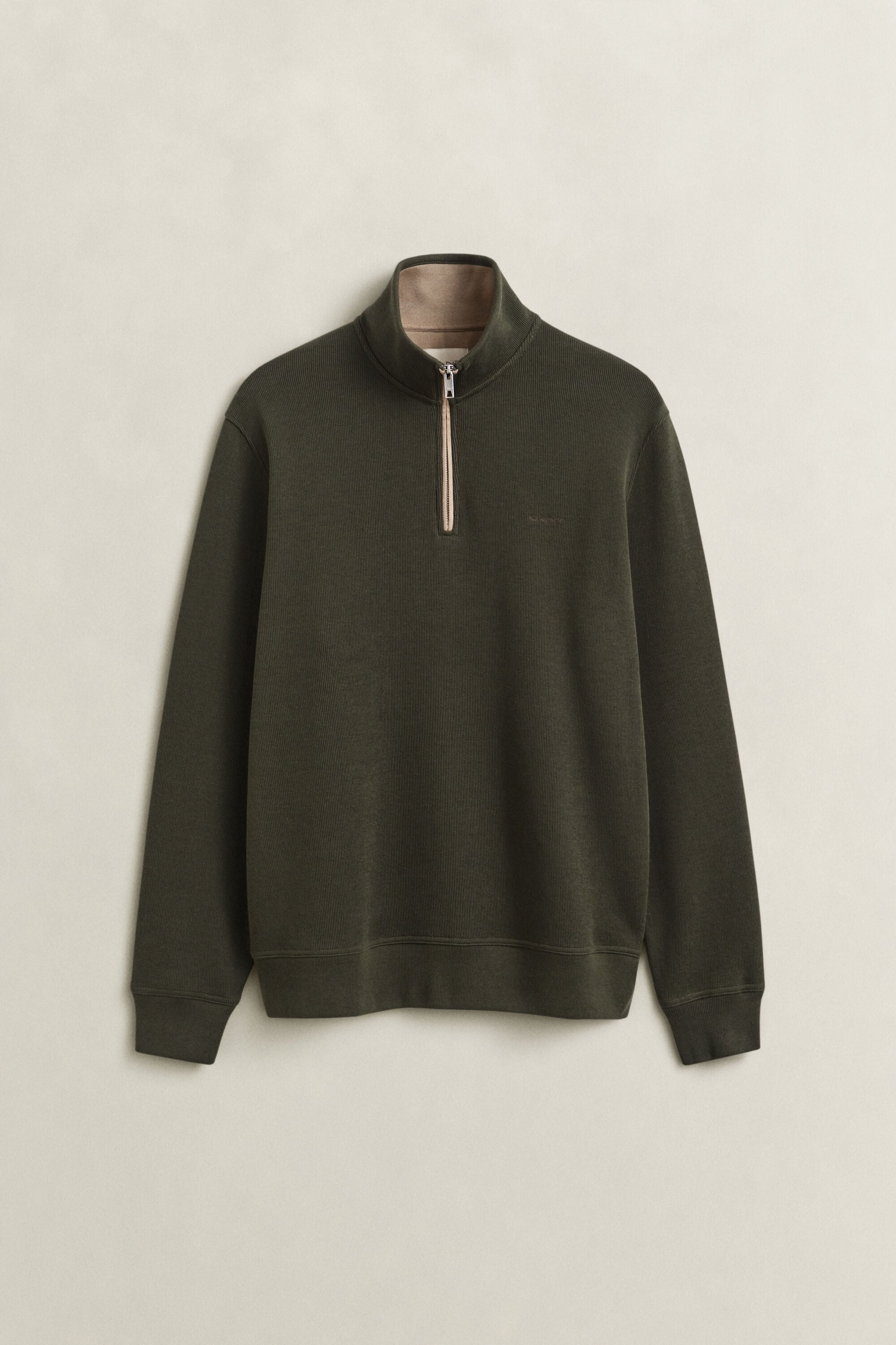 Sacker Rib sweatshirt met korte rits