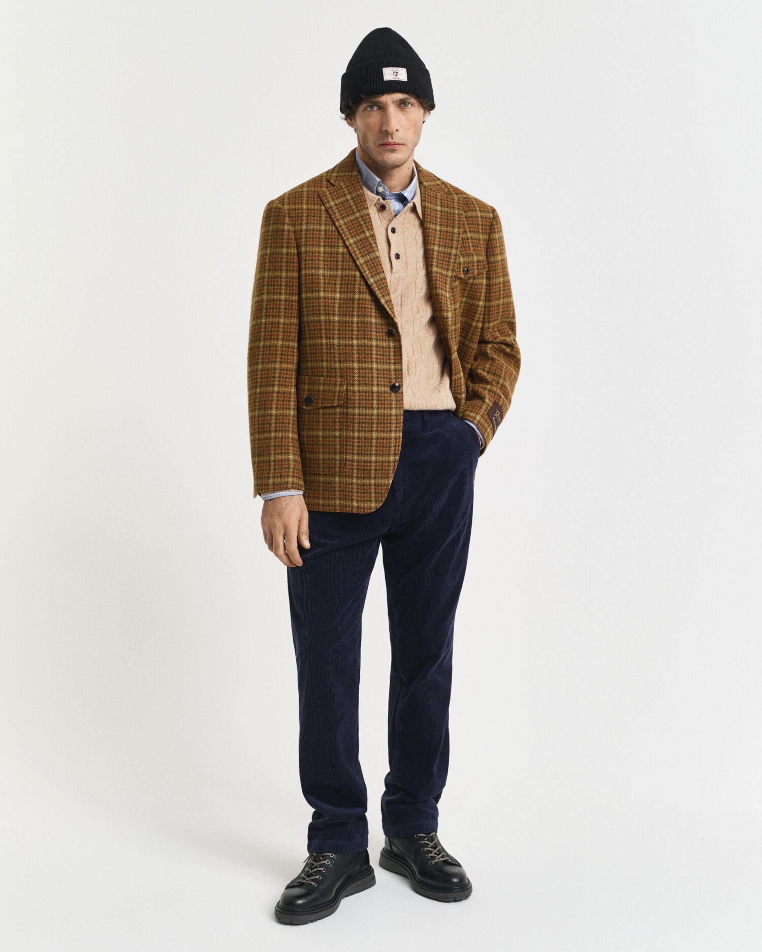 Relaxed Fit geruite tweed blazer