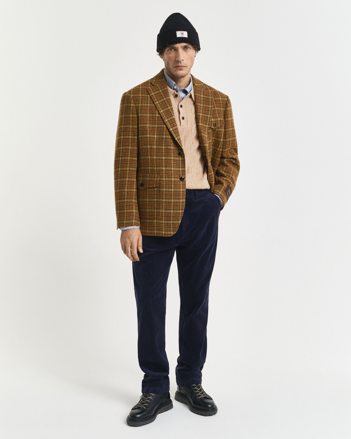 Relaxed Fit geruite tweed blazer