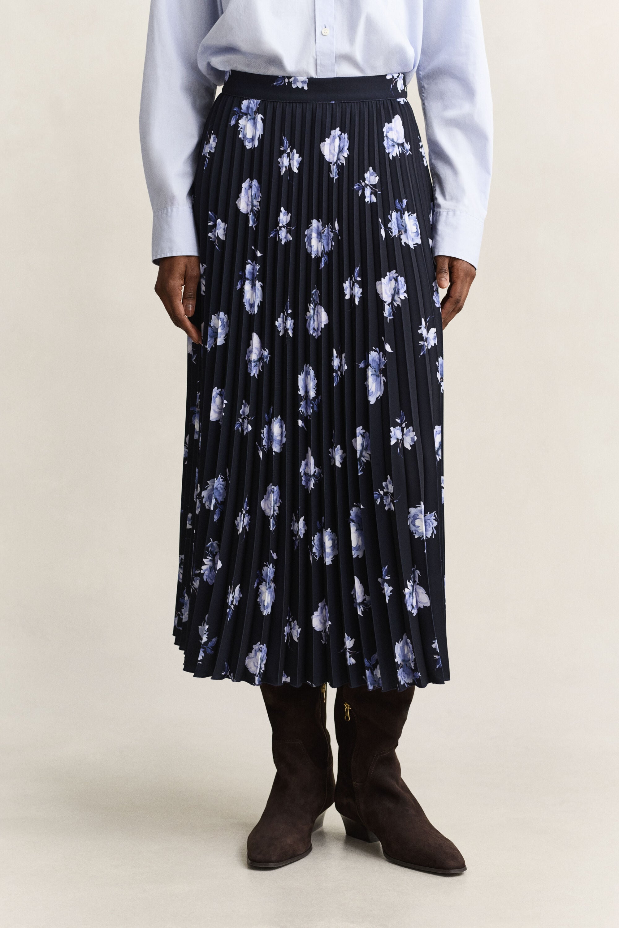 Plooirok met bloemenprint