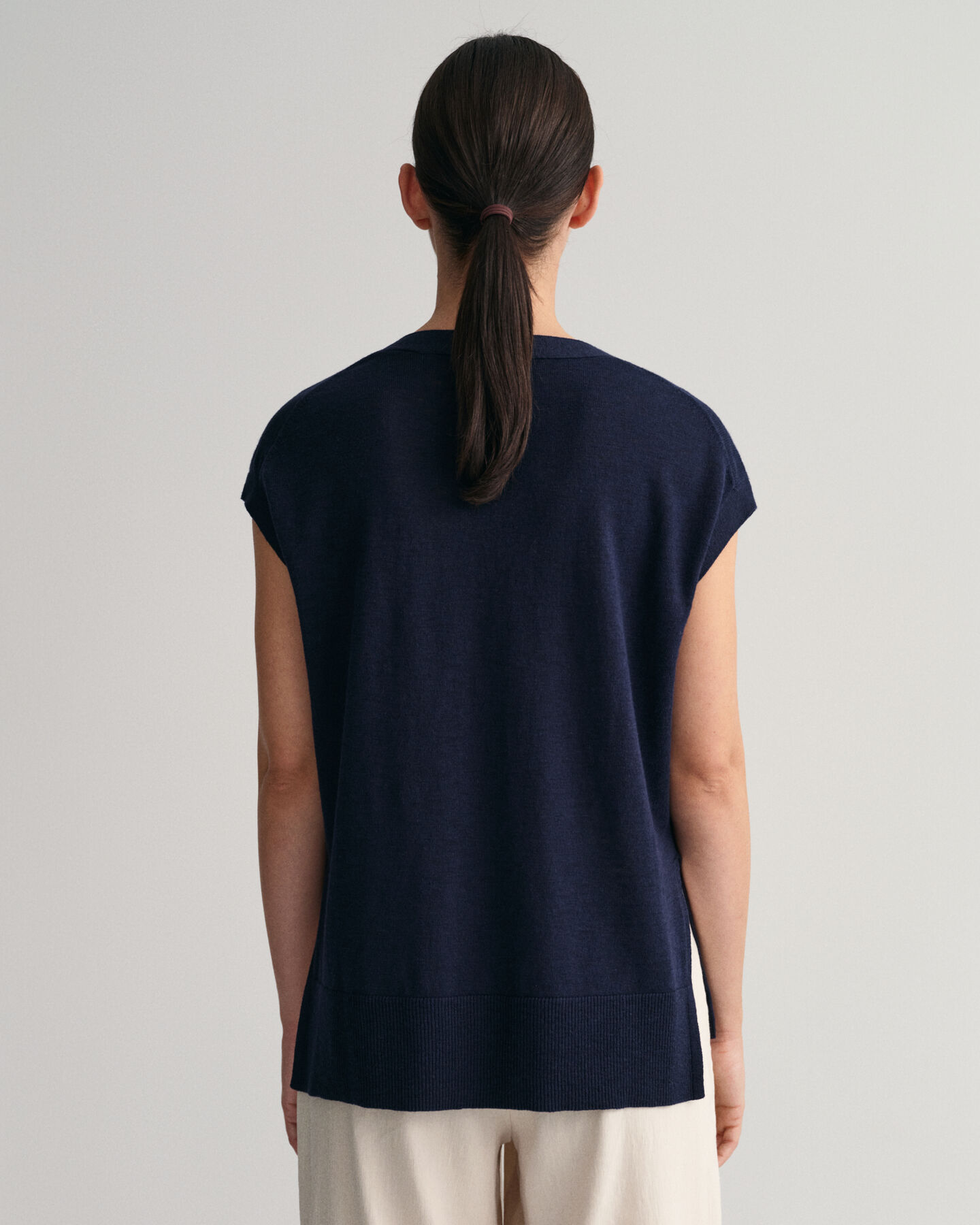 Spencer met V-hals van linnenmix