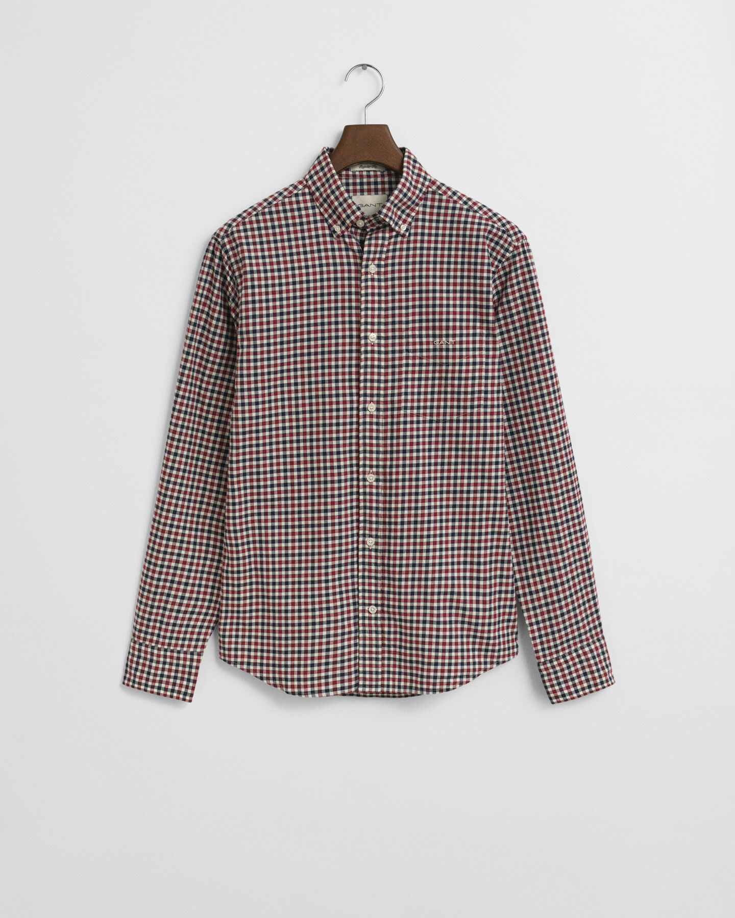 Regular Fit overhemd van keperstof met Gingham-ruitje