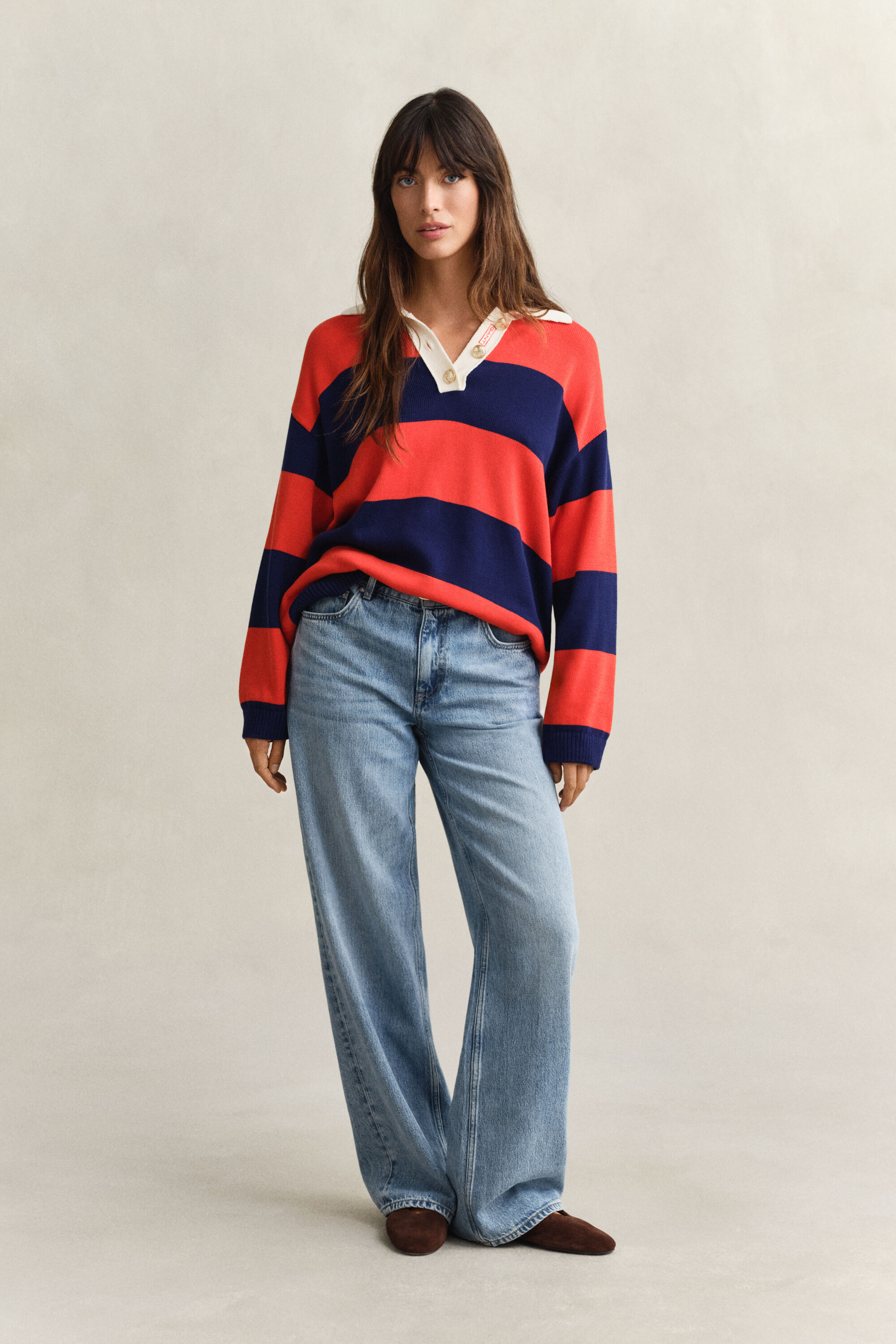 Katoenen Rugger met strepen