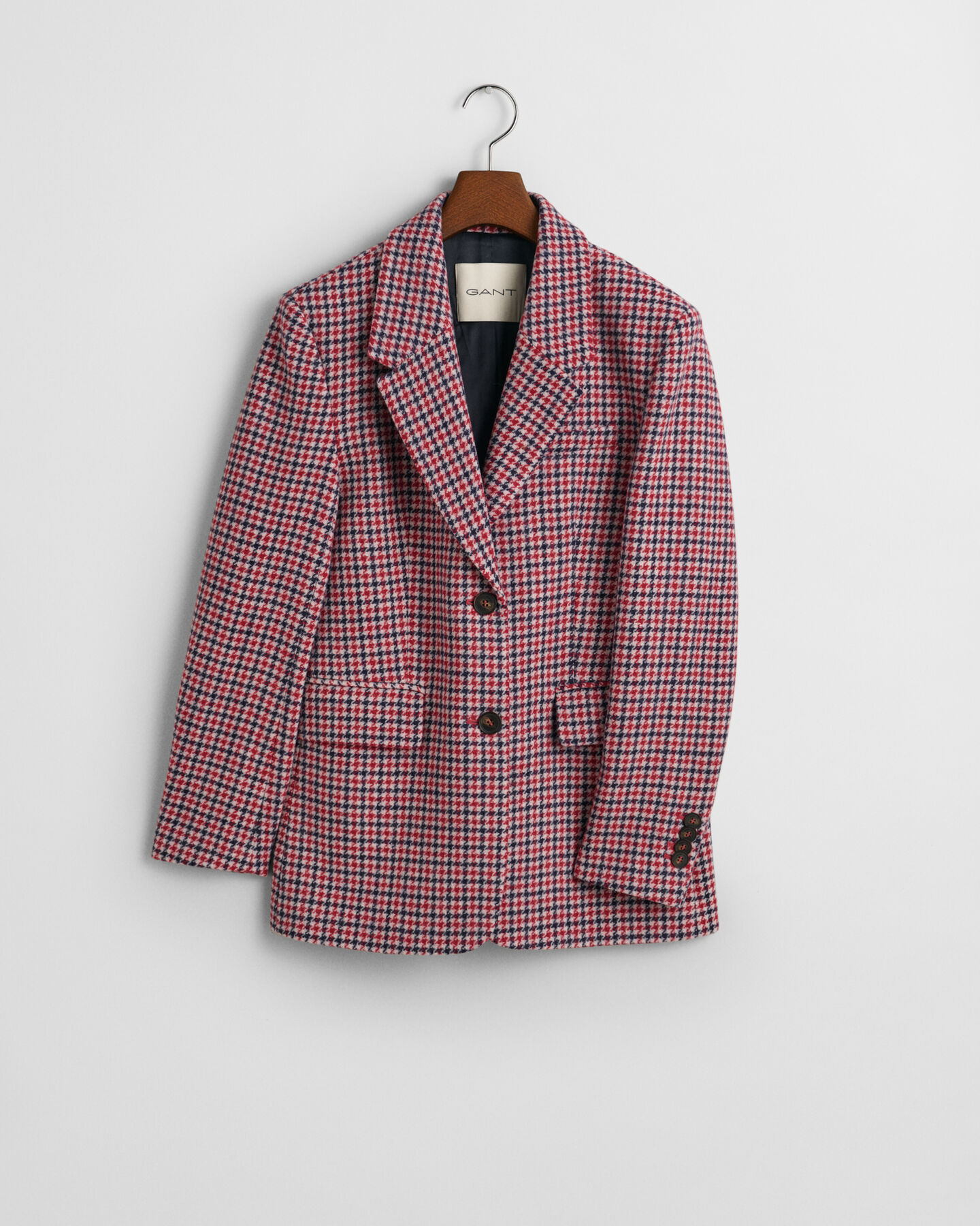 Regular fit blazer met pied-de-poule
