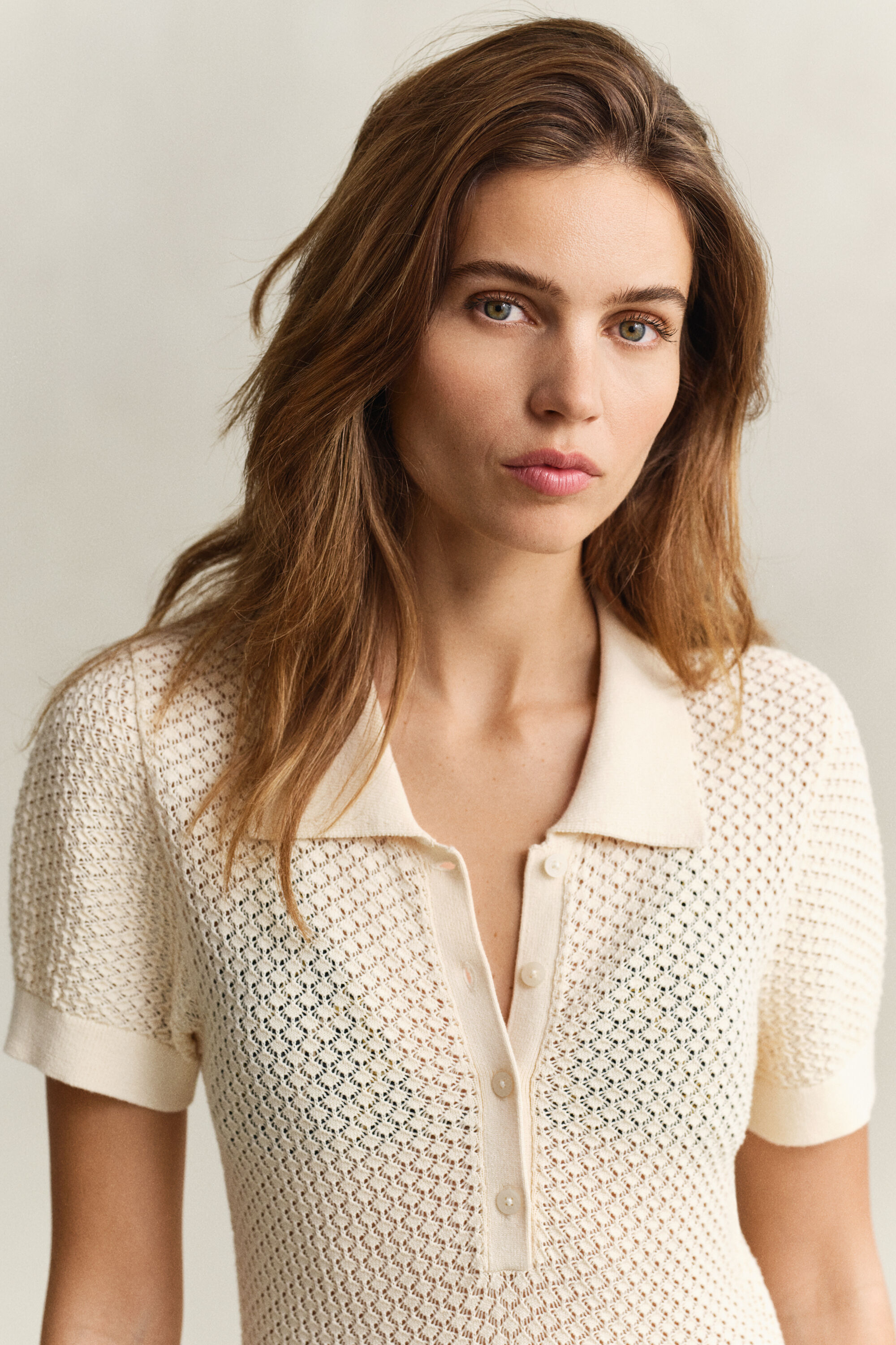 Gebreide Rugger-jurk met kanttextuur