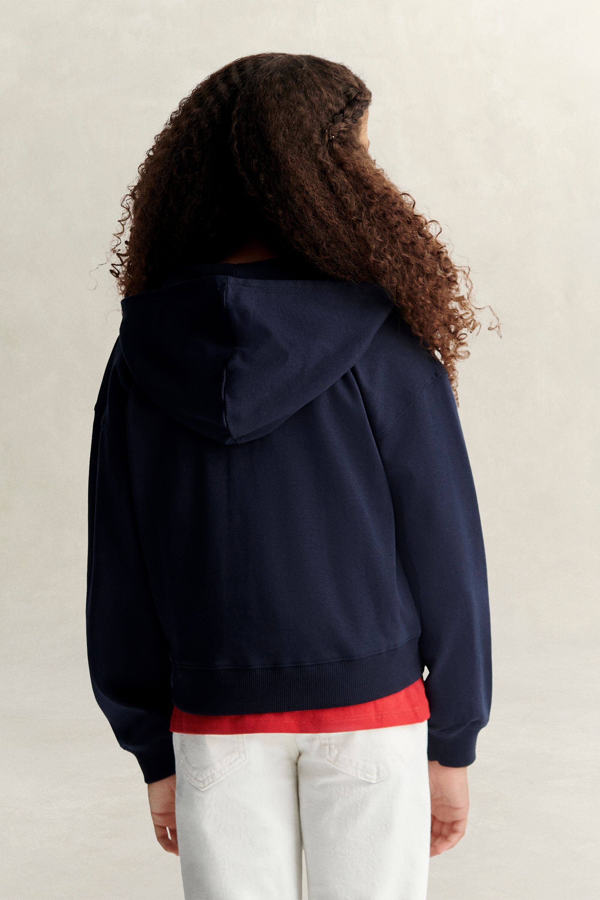 Korte hoodie met ritssluiting voor tienermeisjes