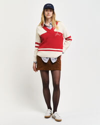GANT Varsity sweater met V-hals van katoen