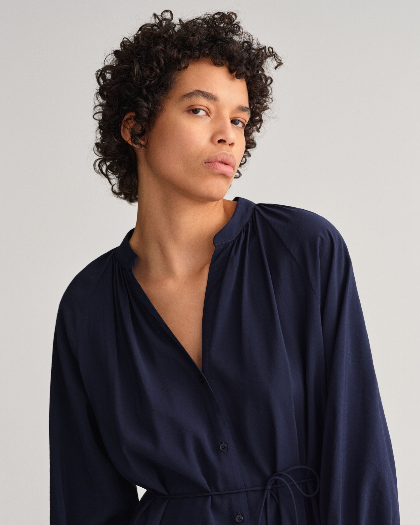 Overhemdjurk met opstaande kraag