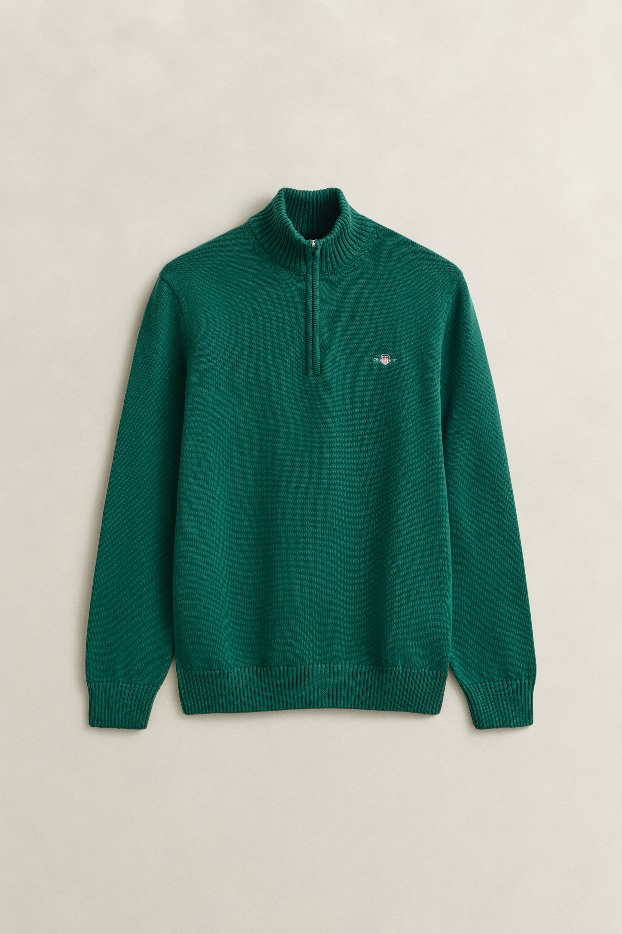 Casual katoenen trui met korte rits