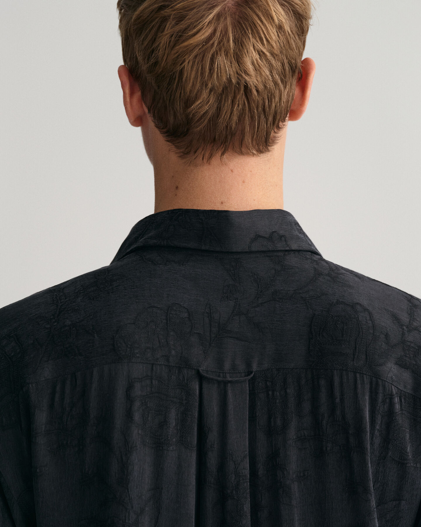 Relaxed Fit jacquard overhemd van cupro-viscosemix