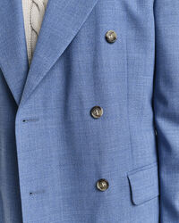 Regular Fit kostuumjasje van moulinéwol