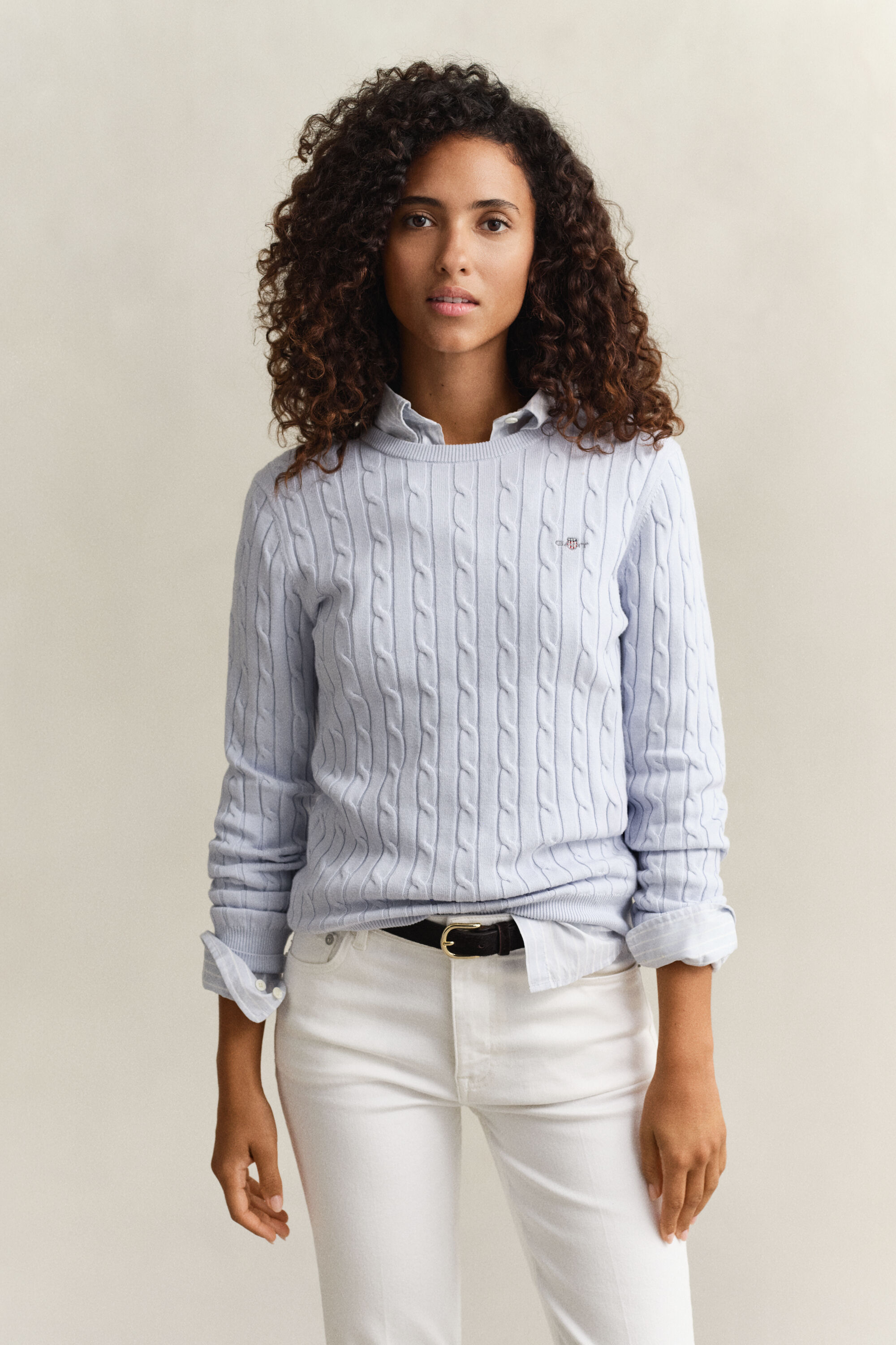 Kabeltrui met ronde hals