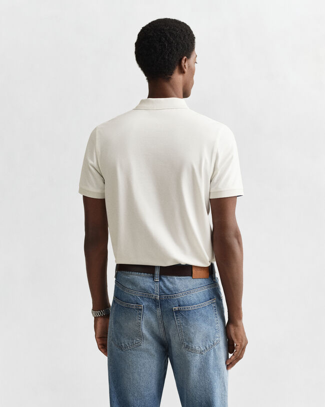 Piqué poloshirt met contrasterend detail