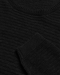 Textured sweater met ronde hals van katoen en linnen