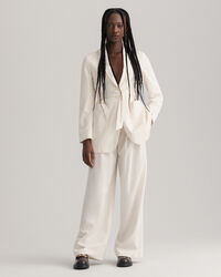 Blazer met krijtstreep en ceintuur