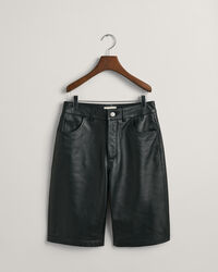 Leren short met rechte pijp