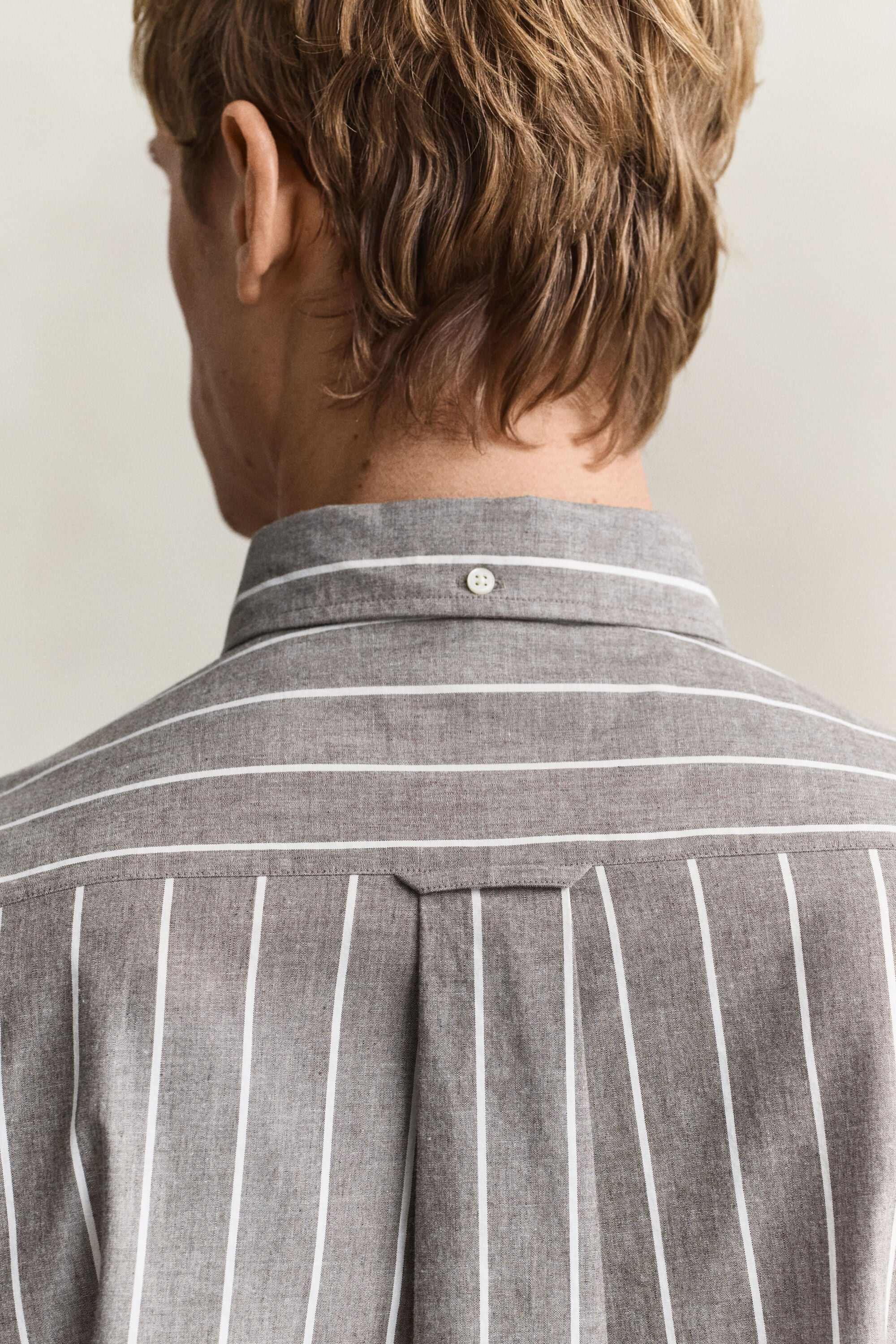 Mélange poplin overhemd met strepen