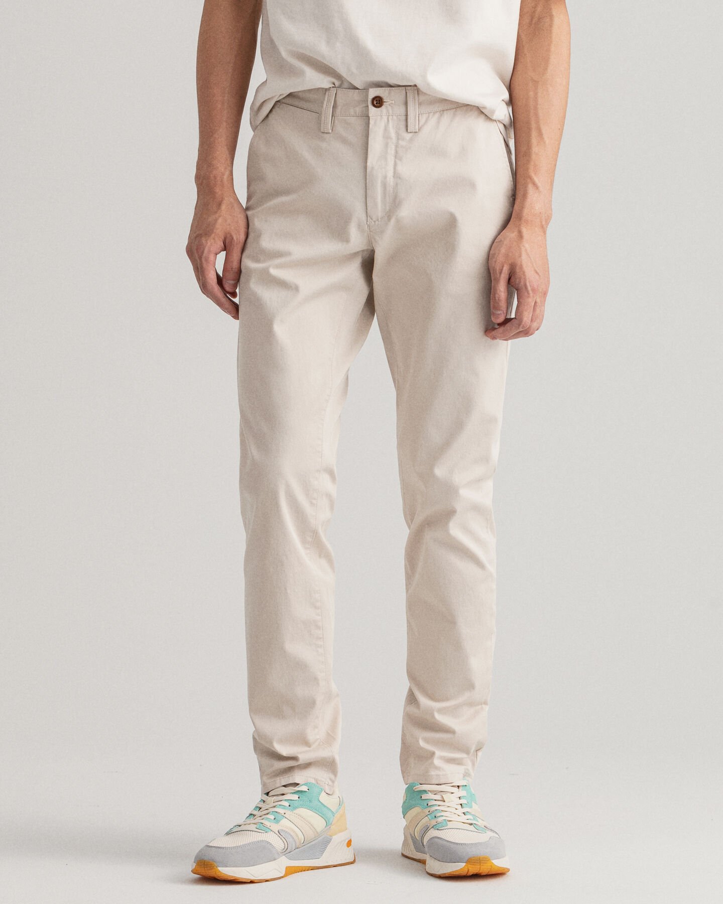 Hallden Slim Fit chino van keperstof