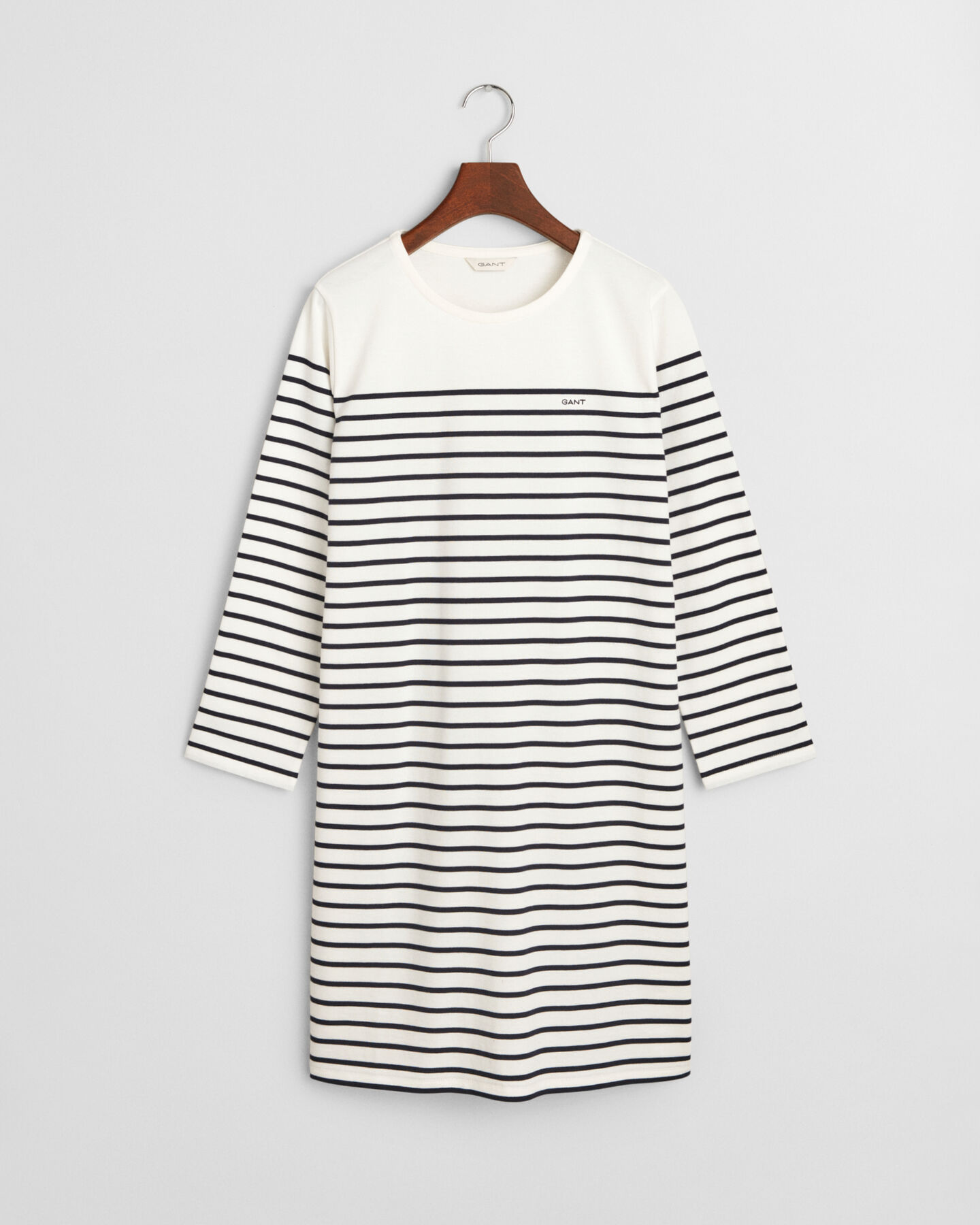 Jurk met ronde hals en Bretonse streep