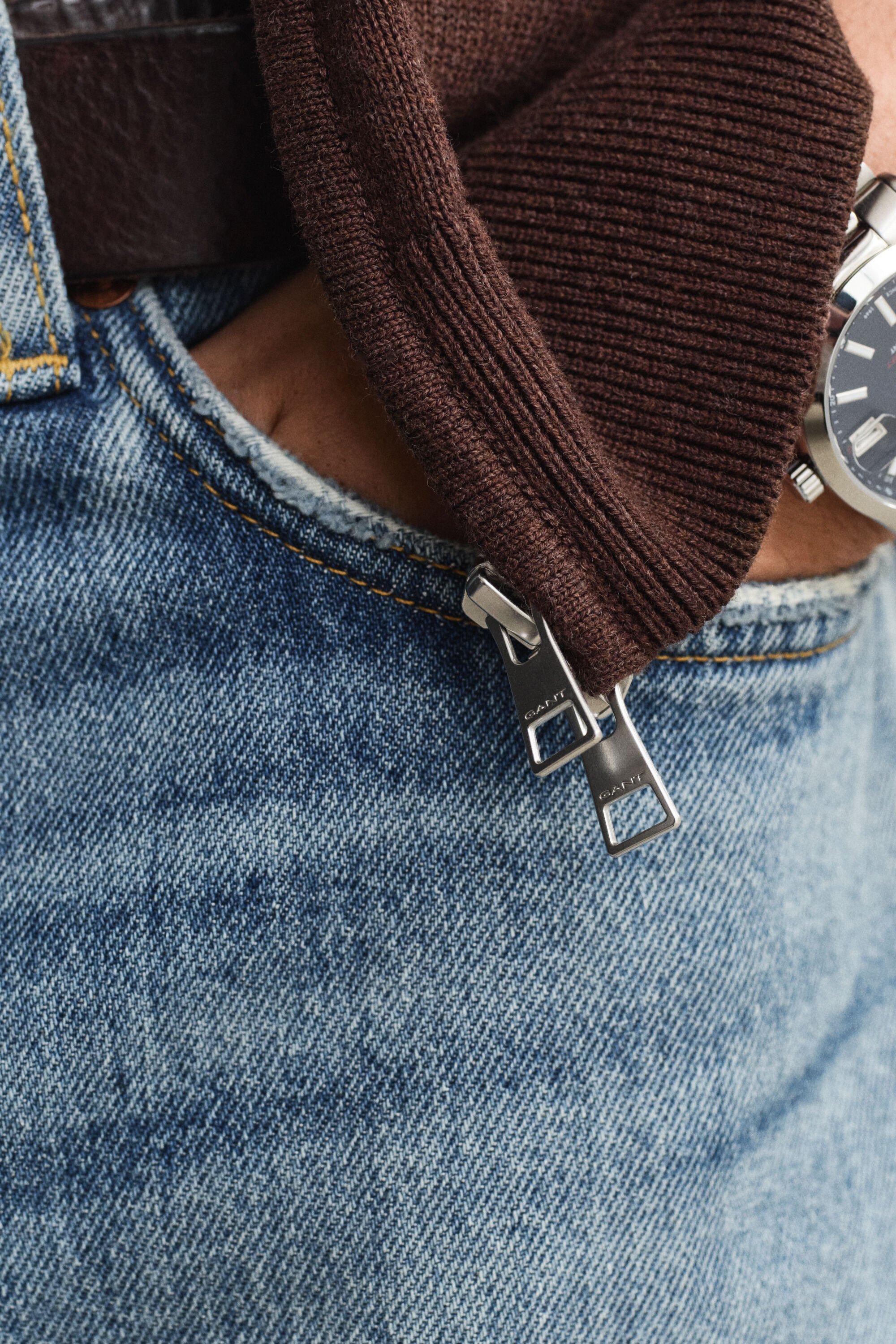 Casual vest van katoen met ritssluiting