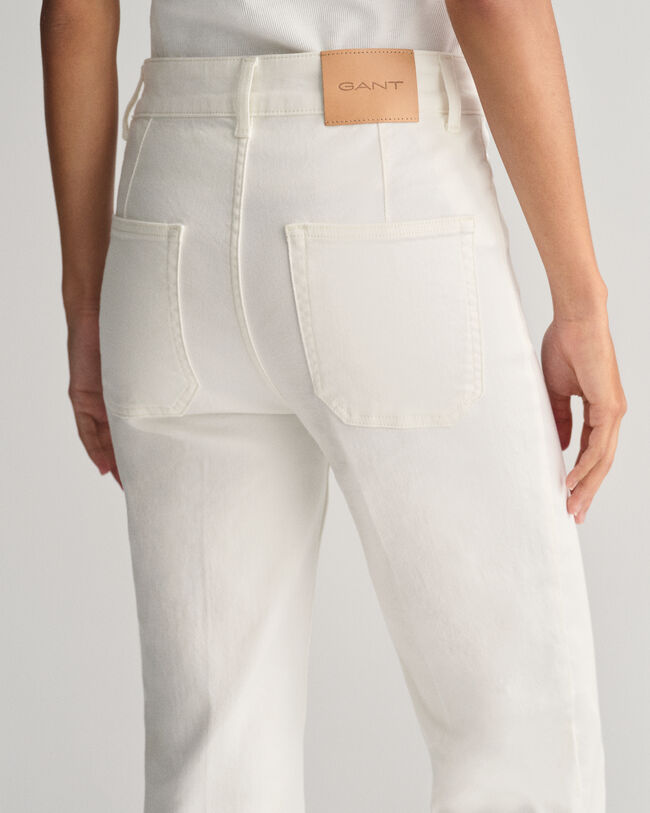 Slim Fit flared witte jeans