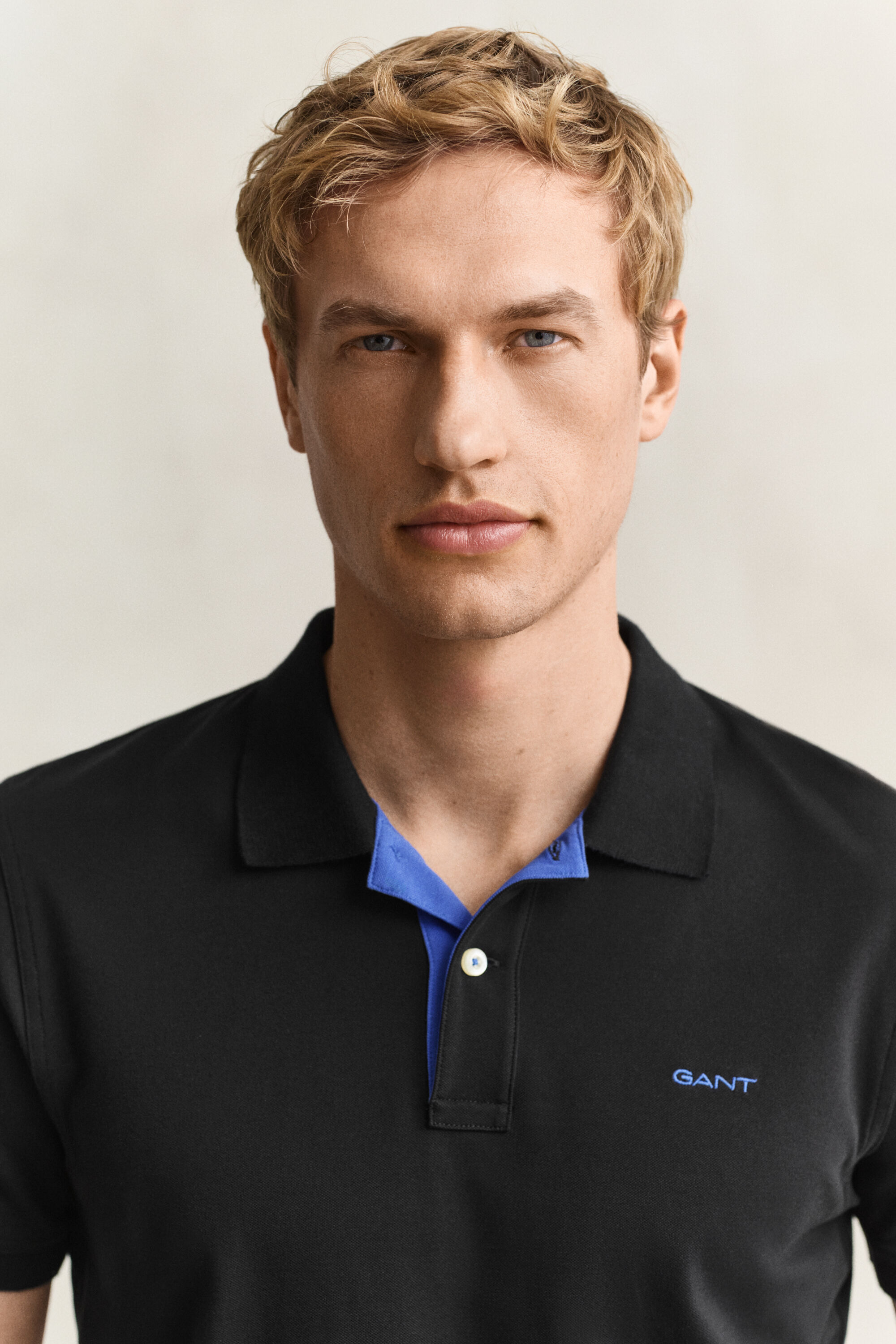Piqué poloshirt met contrasterend detail