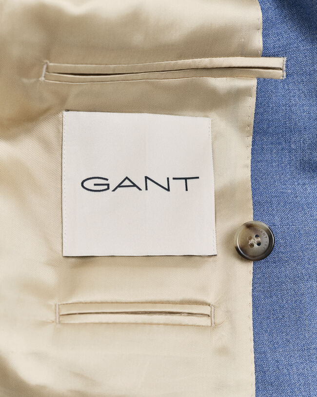 Regular Fit kostuumjasje van moulinéwol