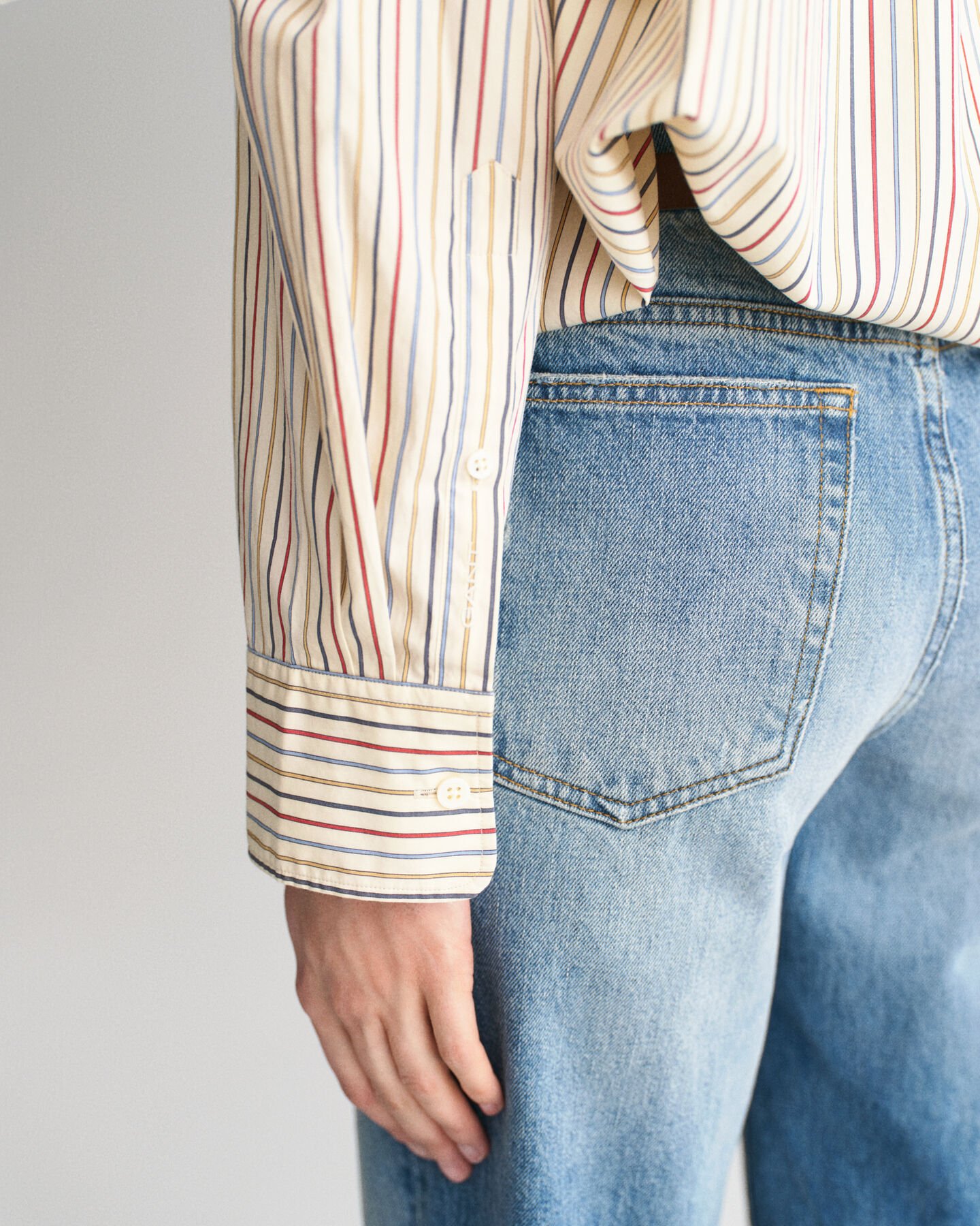 Oversized gestreept overhemd van poplin