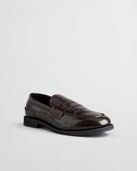 Gracelyn loafers van leer met krokodilleneffect
