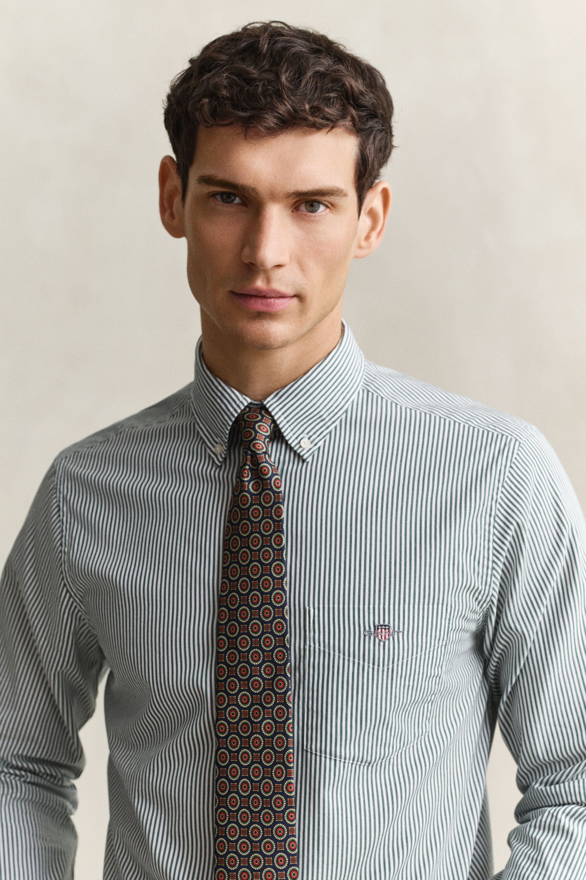 Classic Regular gestreept poplin overhemd