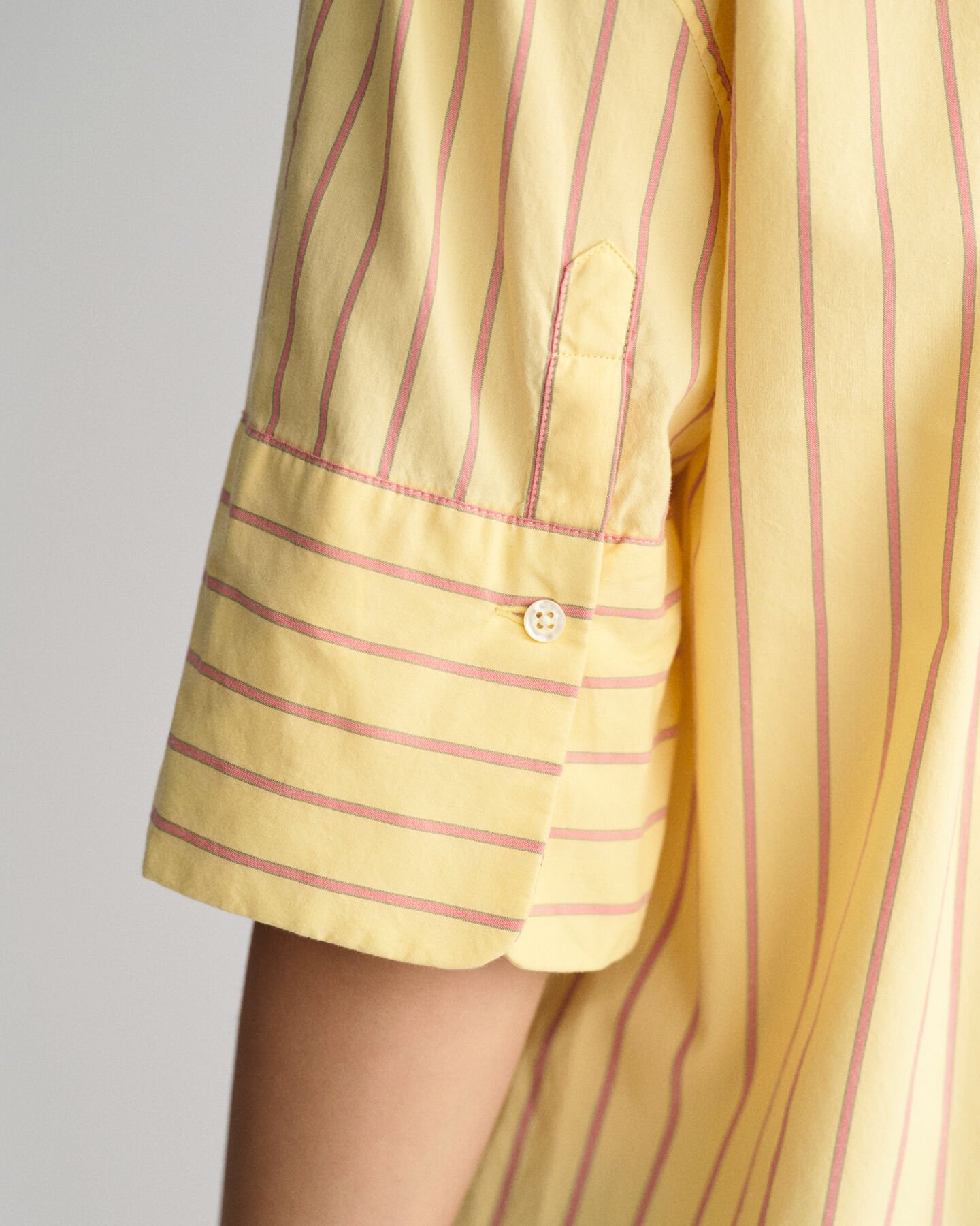 Relaxed Fit Luxury Oxford-overhemd met korte mouwen en strepen