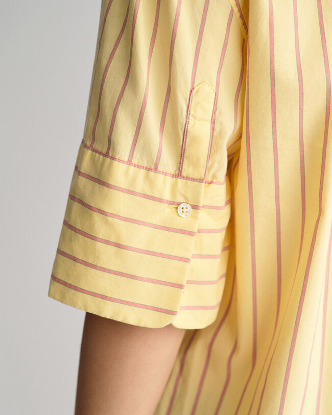 Relaxed Fit Luxury Oxford-overhemd met korte mouwen en strepen