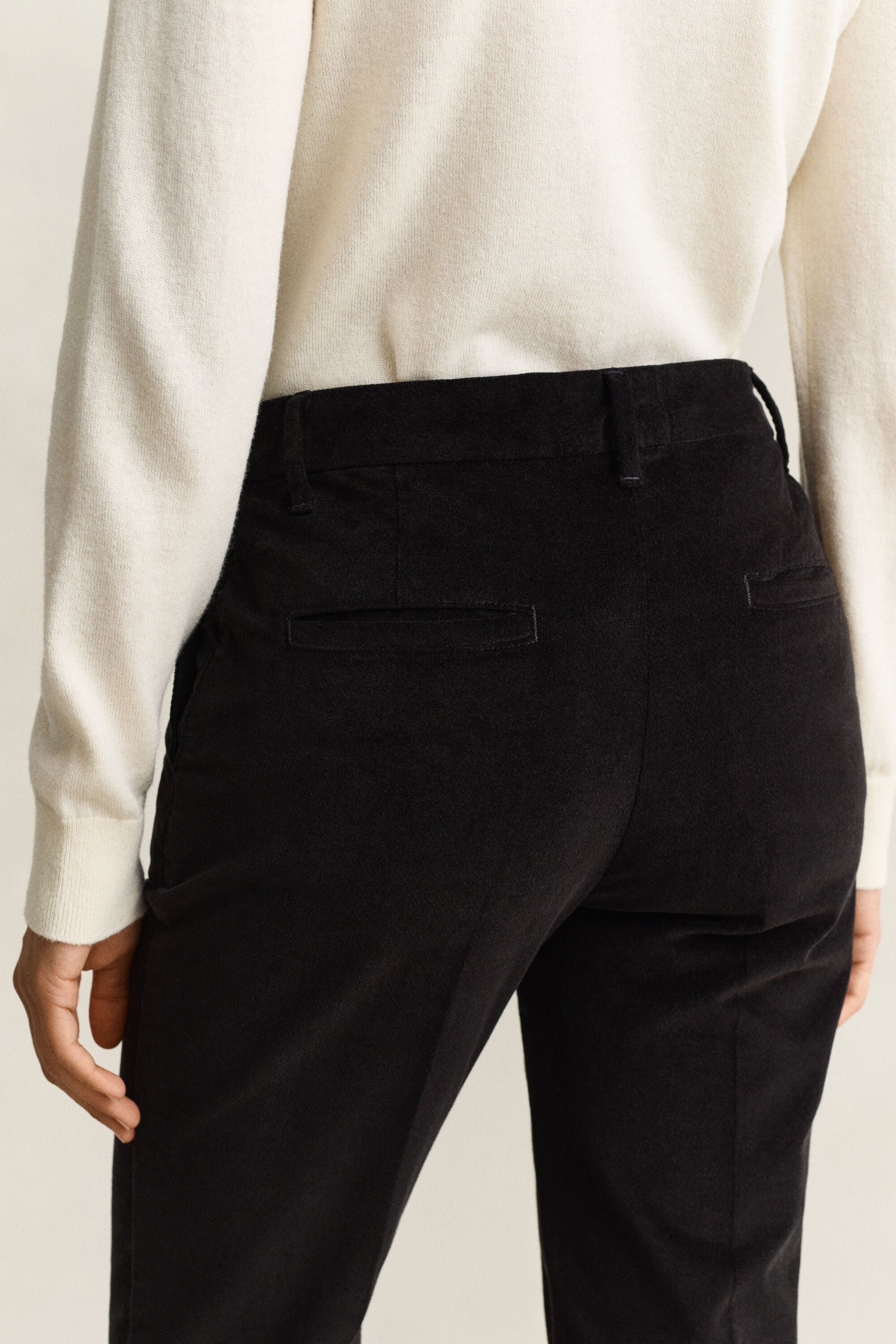 Fluwelen broek met wijduitlopende pijpen