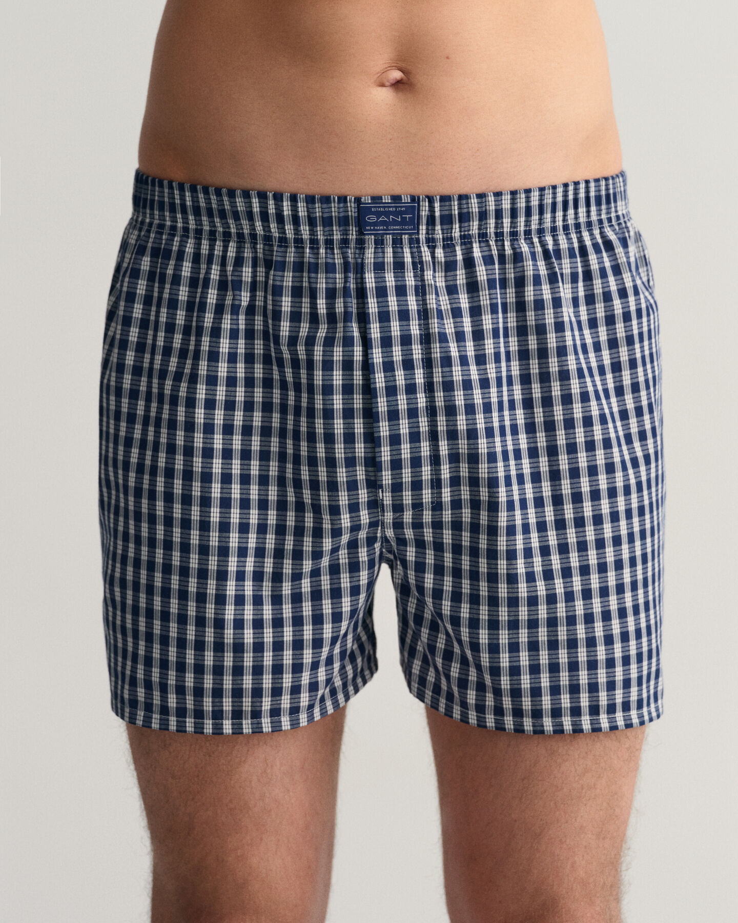 Set van twee boxershorts met strepen en ruiten